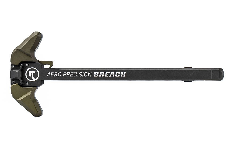 Aero Precision AR15 BREACH Ambi Charging Handle w/ Large Lever - OD Green